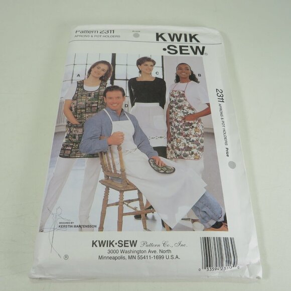 Kwik Sew 2311 Sewing Pattern NEW (5 styles of Aprons) UNCUT - Picture 2 of 7